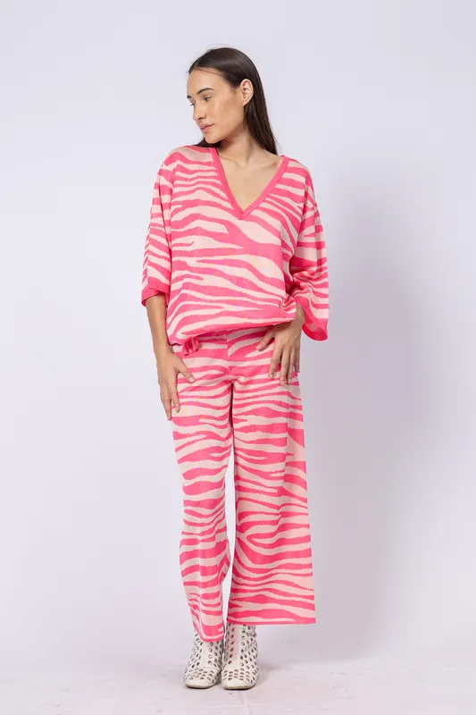 conjunto rosa fluor zebra