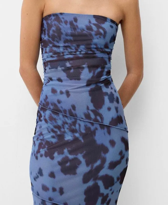 Vestido  Strapless  Bershka