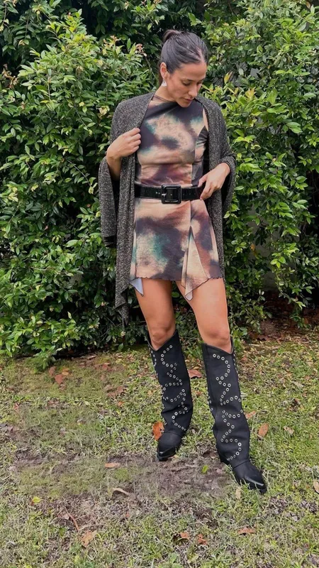 Vestido boho batik verde 