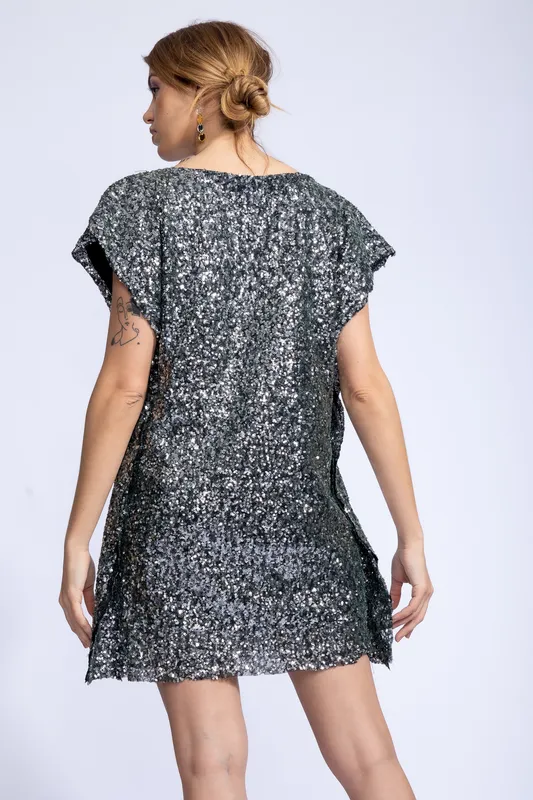 Vestido Selva ShillBidder Lentejuelas Verde/Negro