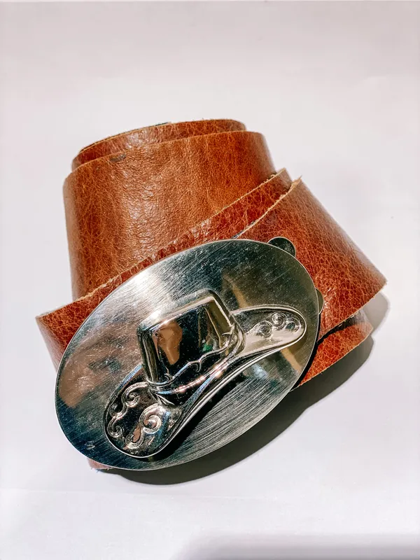 Faja Daches Cuero Marrón Hebilla Cowboy