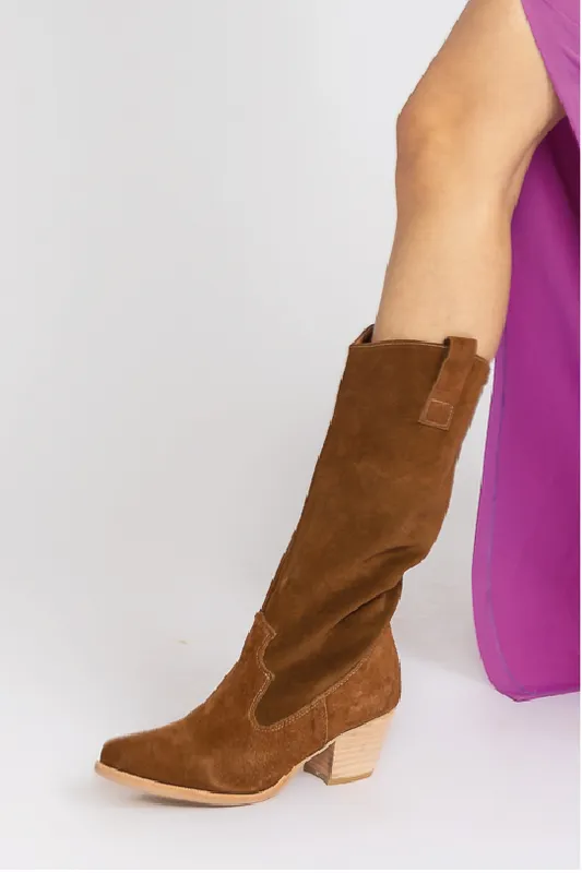 BOTAS TEJANAS GAMUZA MARRONES 37