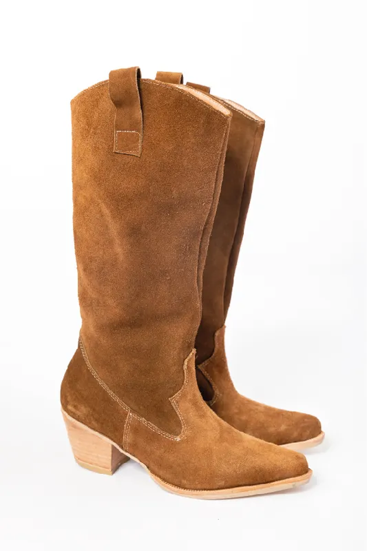 BOTAS TEJANAS GAMUZA MARRONES 37