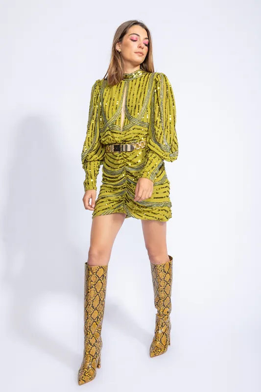 Vestido Asos Lentejuela Verde