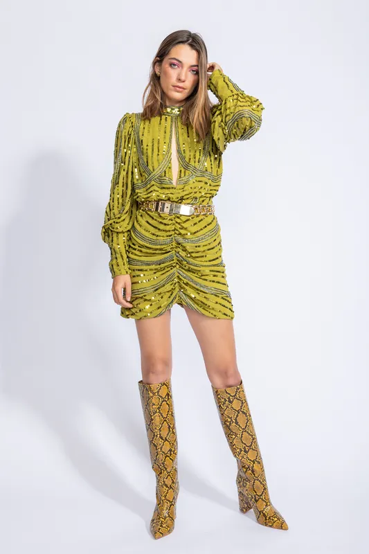 Vestido Asos Lentejuela Verde