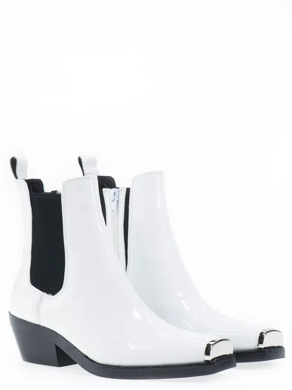 Botas Jeffrey Campbell Tejana Blancas punta metal