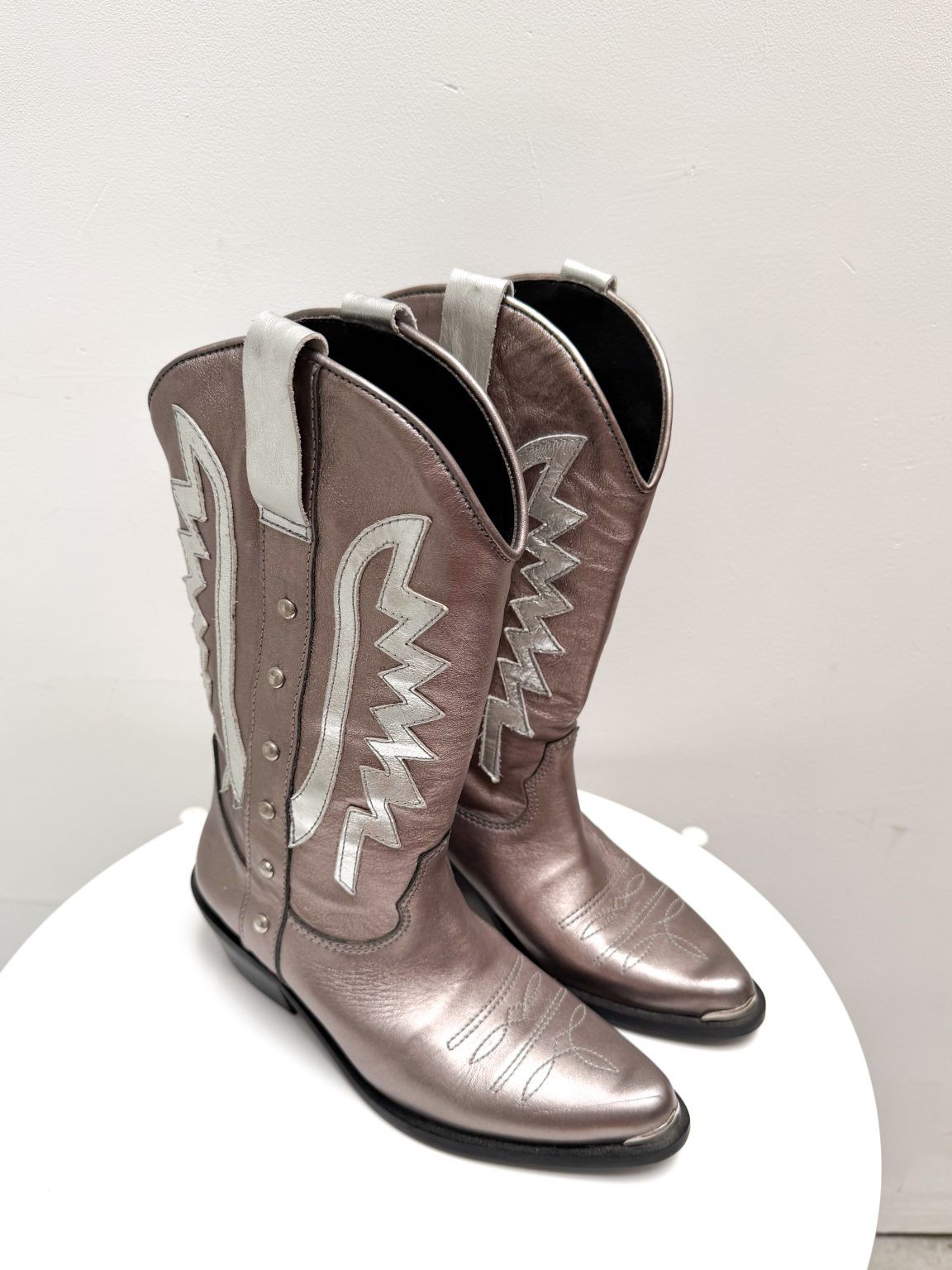 Bota tejana caro criado plateadas