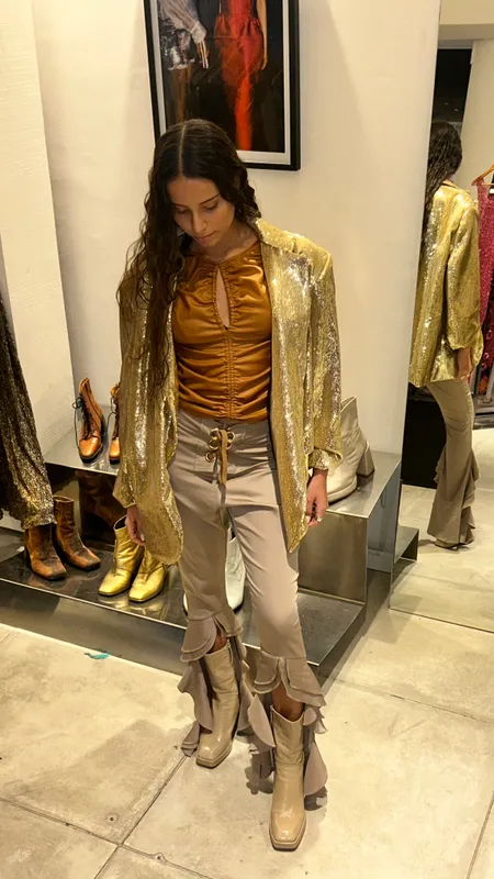 Pantalón mutma beige volados