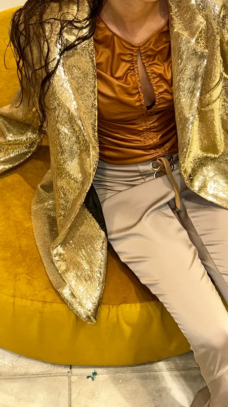 Pantalón mutma beige volados