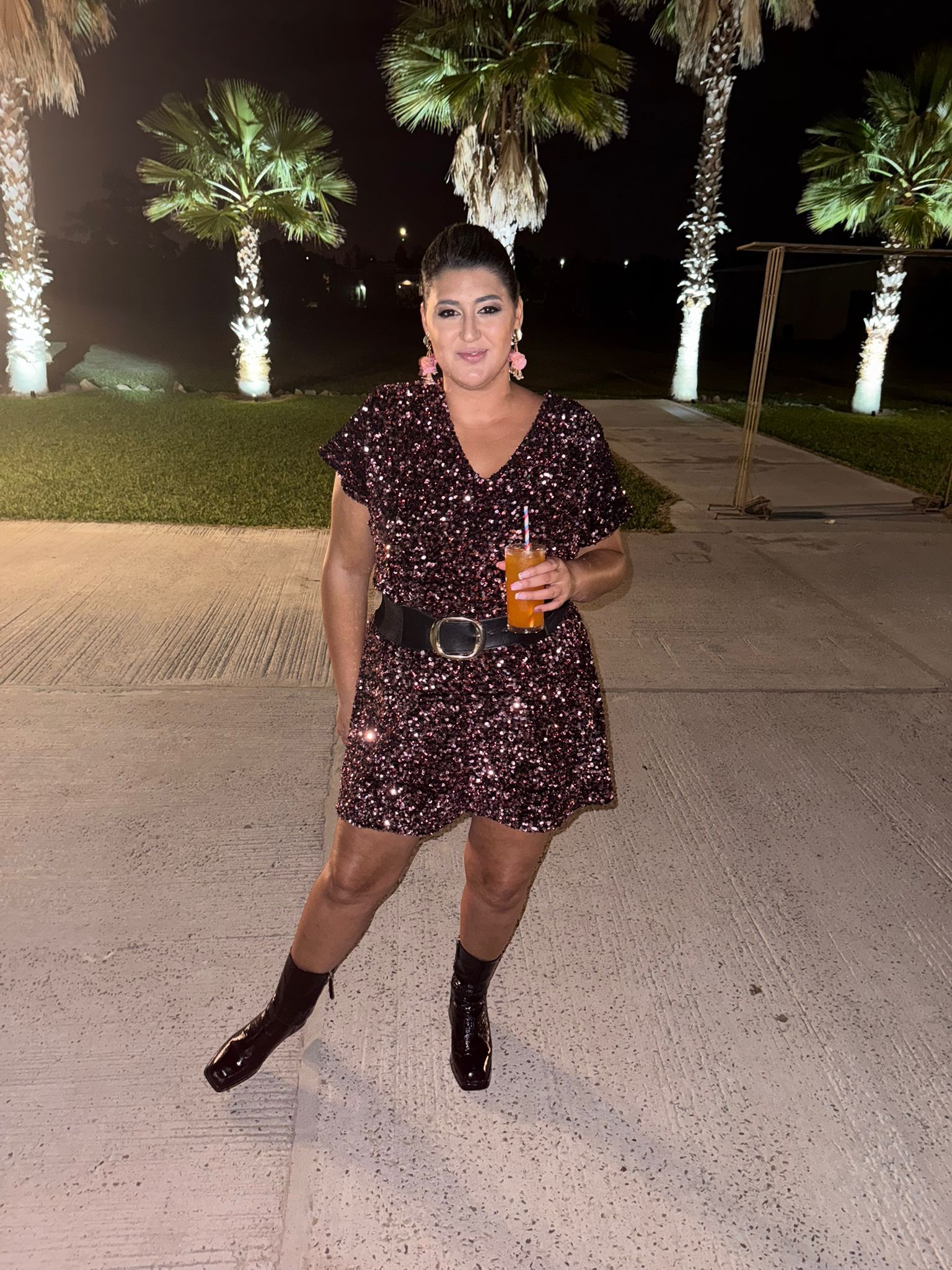 Vestido lentejuelas rosa