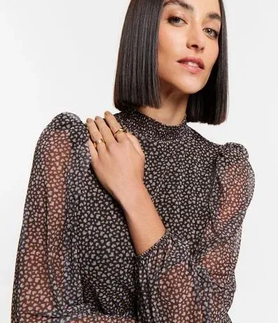 Vestido estampado/manga larga