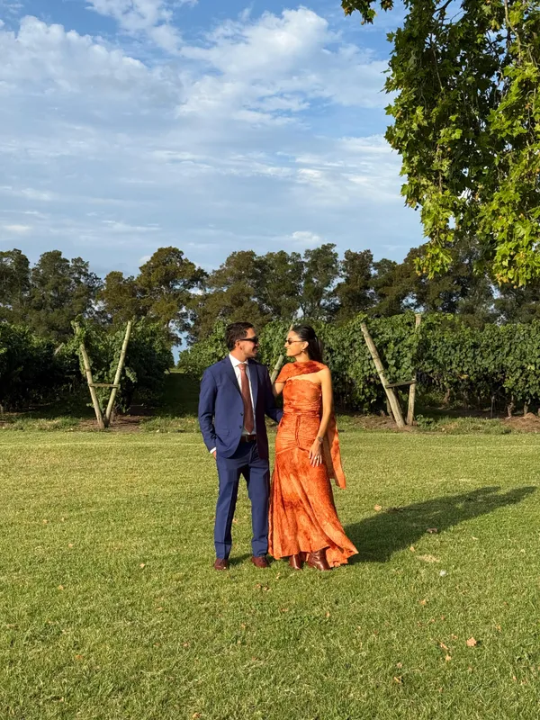 Set  naranja estampado andrea