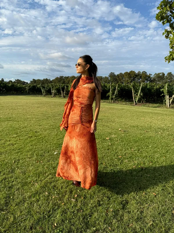 Set  naranja estampado andrea