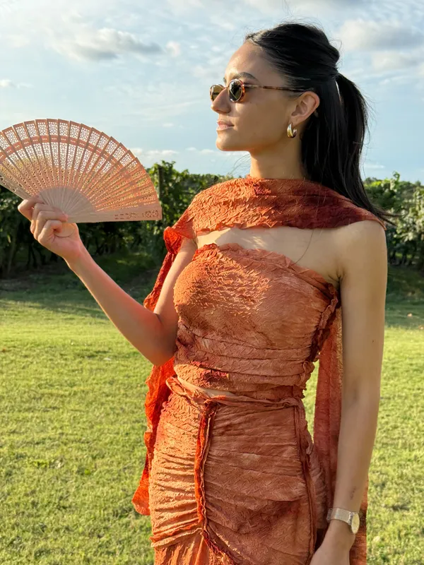 Set  naranja estampado andrea