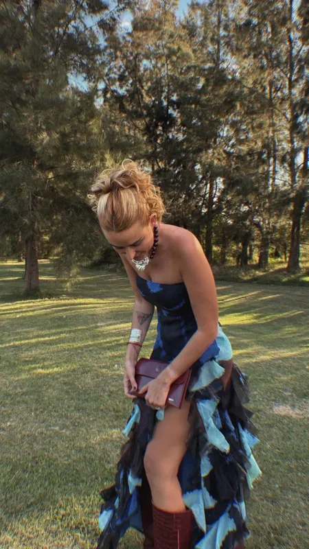 Vestido asos volados azul