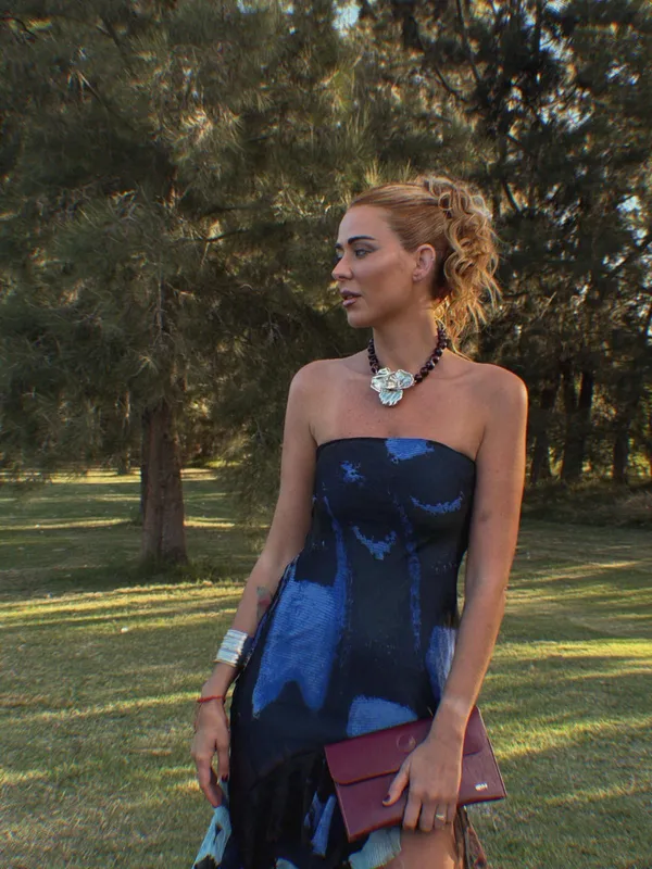 Vestido asos volados azul