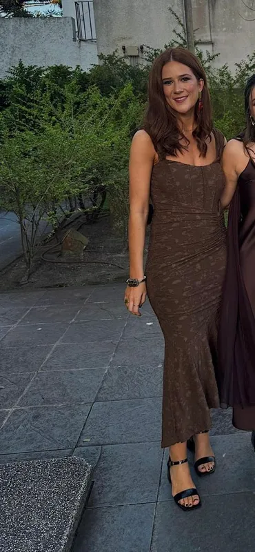 Vestido marron estilo corset