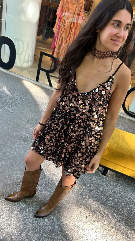 Vestido magma disco marron