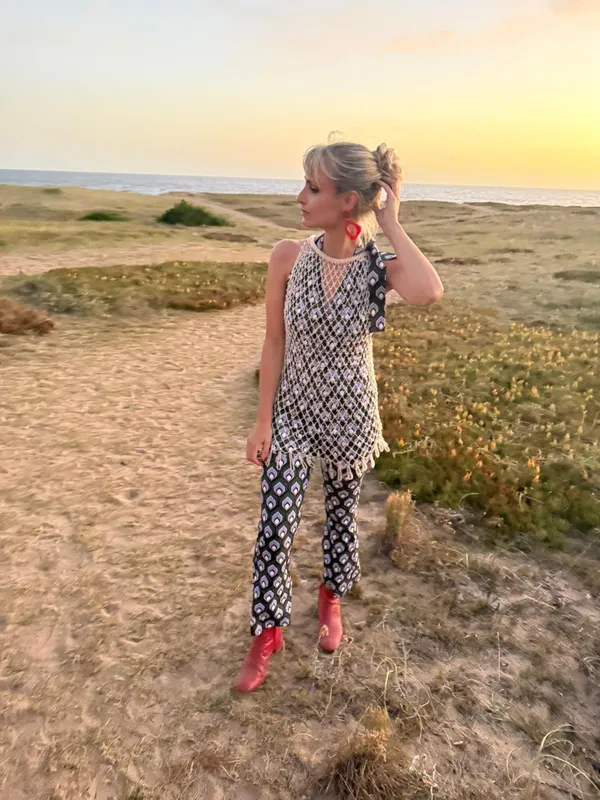 Top de red con mostacillas