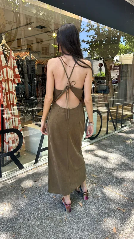 Vestido massimo dutti verde seco