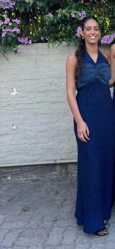 Vestido agnes l azul con top drapeado