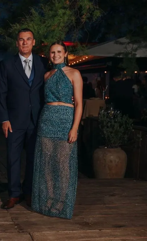 Set memi azulado con drapeado