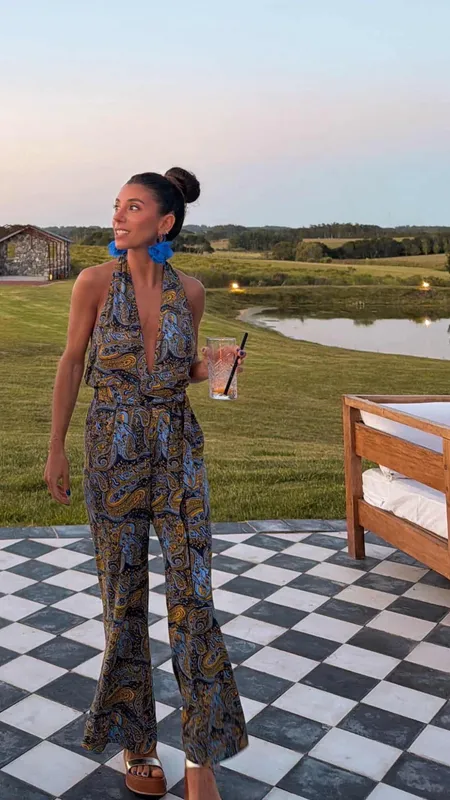 Mono cher estampado azul/amarillo