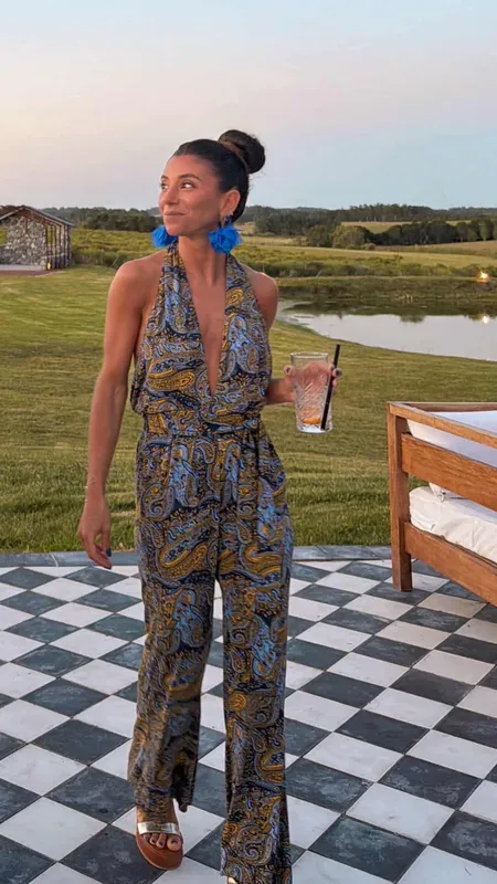 Mono cher estampado azul/amarillo