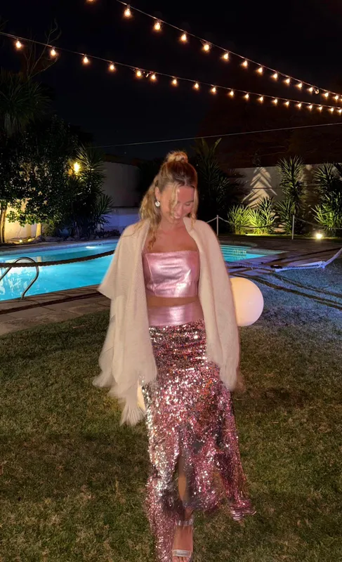 Set agnes rosa metalizado