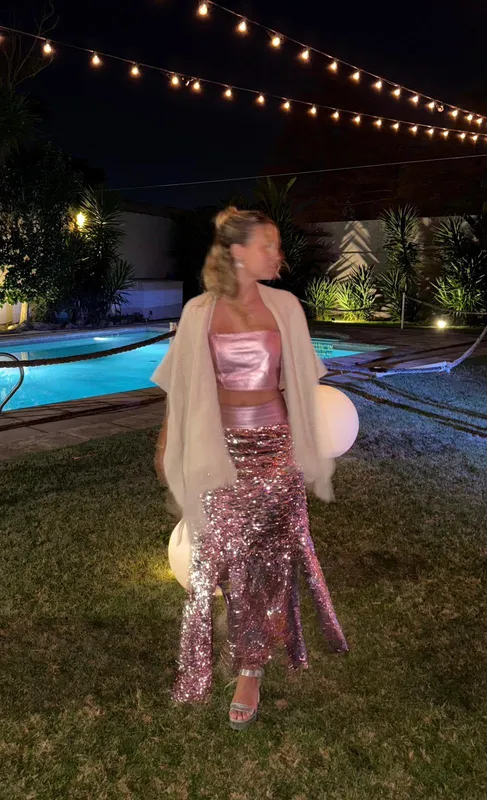 Set agnes rosa metalizado