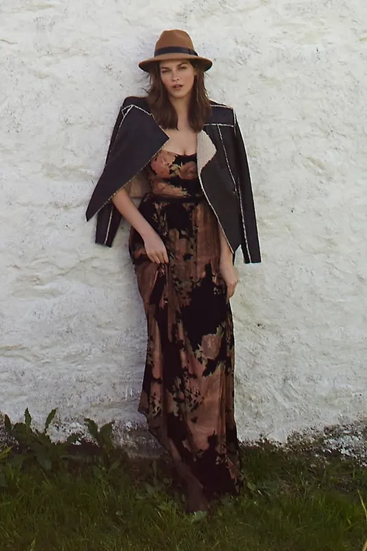 Vestido anthropologie velvet transparente