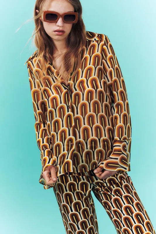 Camisa zara tonos tierra conjunto