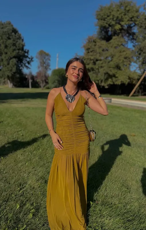 Vestido verde microtul