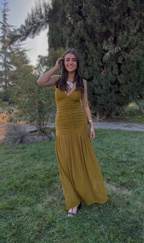 Vestido verde microtul