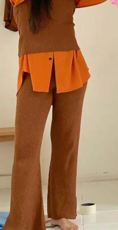 Pantalón pastiche naranja lurex
