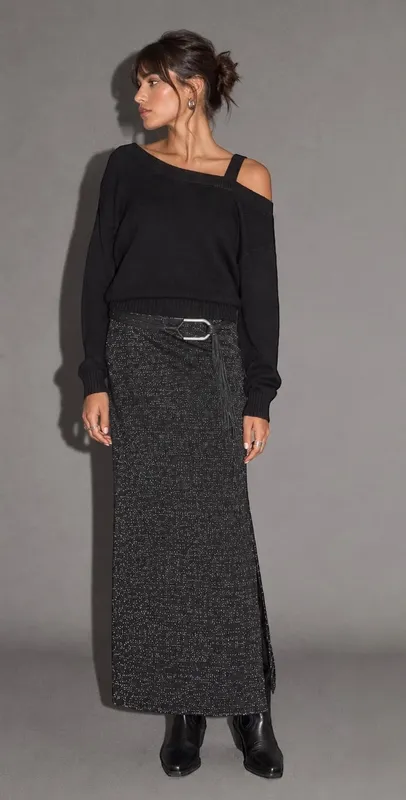 Falda lurex cintura elastica Kosiuko