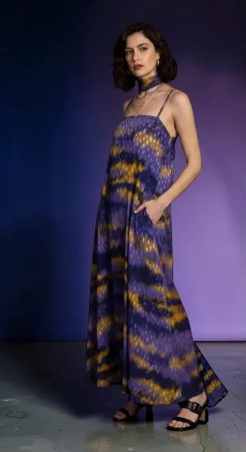 Vestido shill estampa