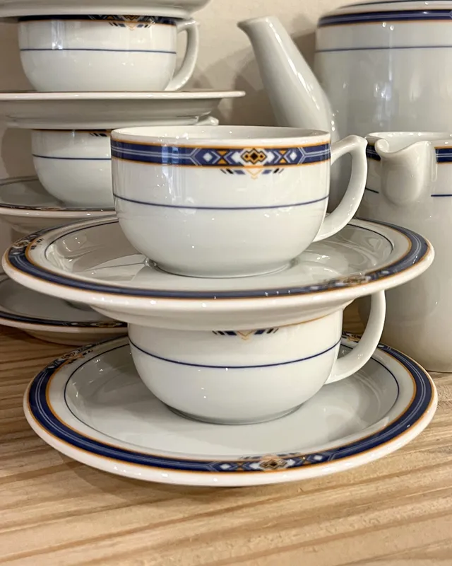 Dúo de café porcelana española