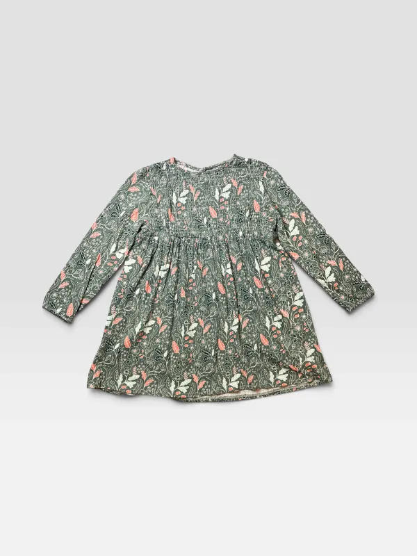 Vestido verde estampado gocco