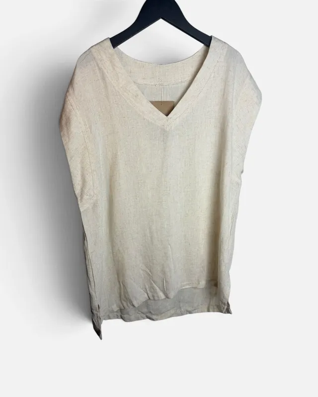 Blusa beige jaspeada sin marca