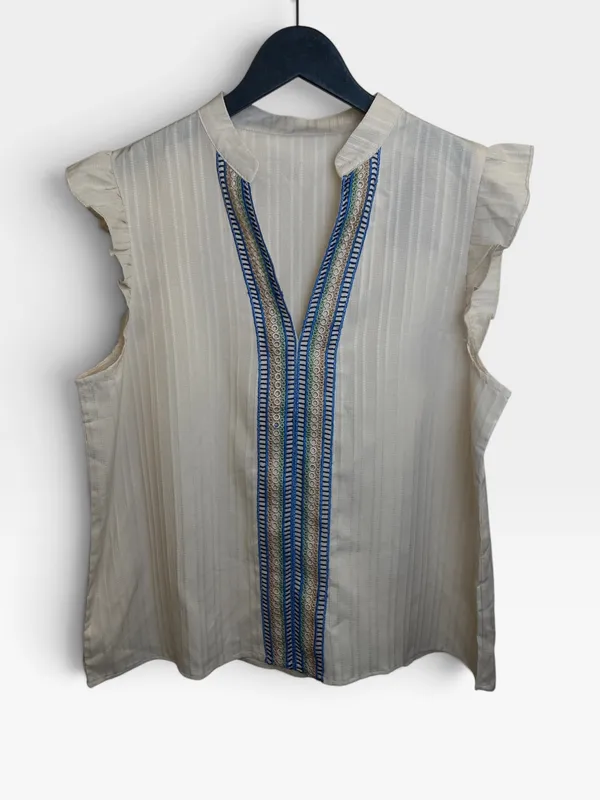 Blusa biege con guarda sin marca