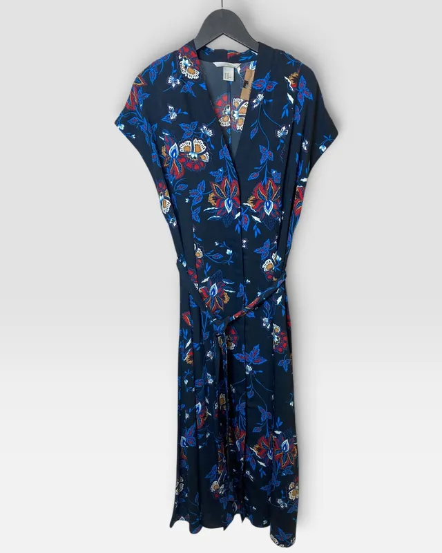 Vestido azul estampado h&m