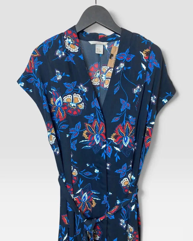 Vestido azul estampado h&m