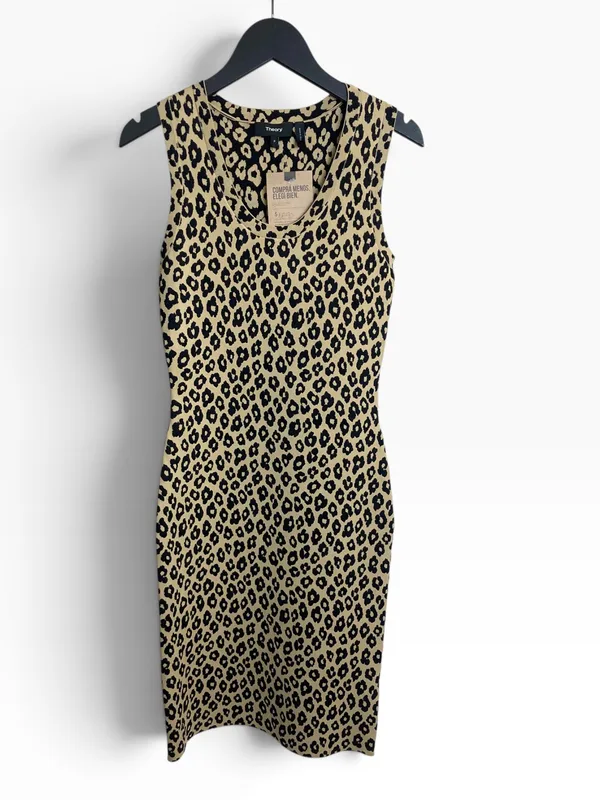 Vestido animal print elastizado theory