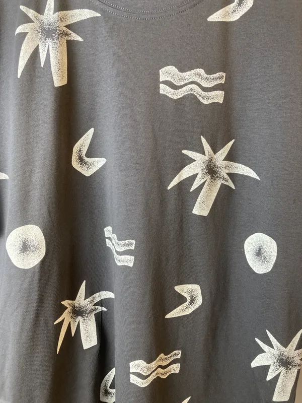 Remera gris estampada zara