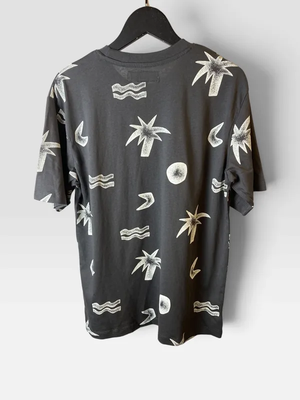 Remera gris estampada zara