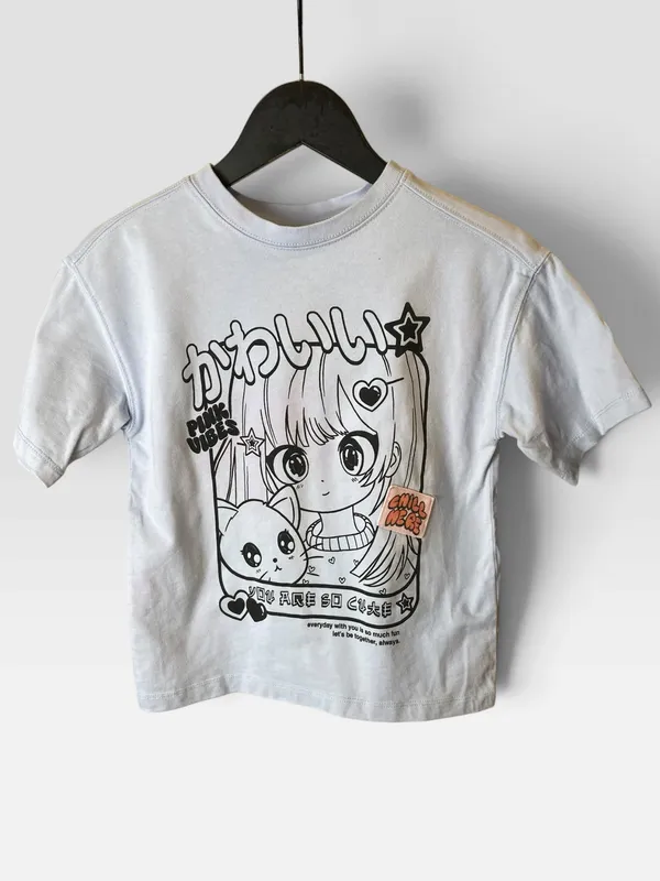 Remera lila estampada zara
