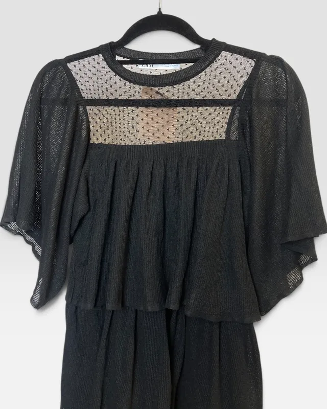 Vestido corto negro zara