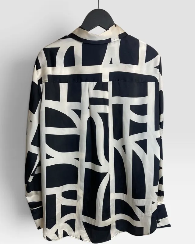 Camisa estamapda saten h&m