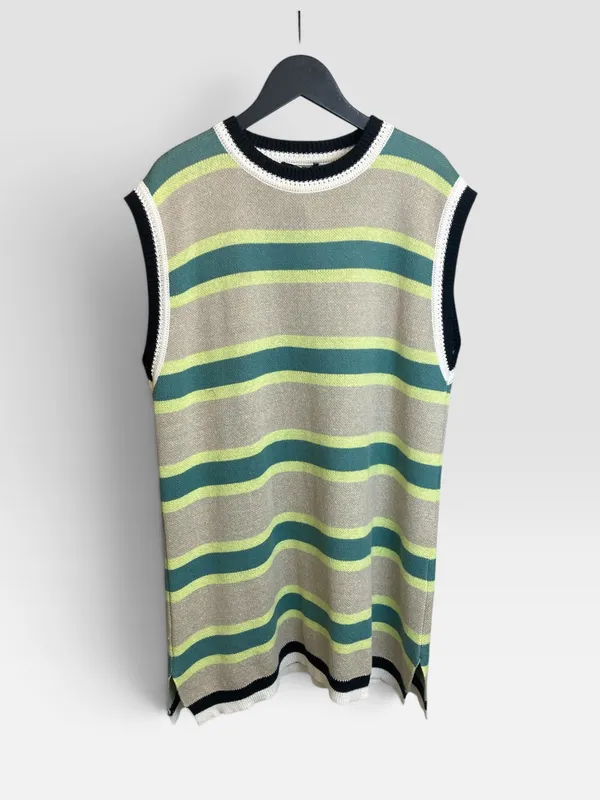 Vestido rayado tejido hand
